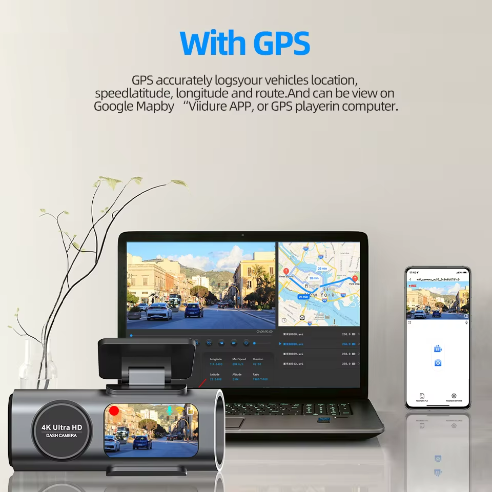 Telecamera per auto Dash Cam con registrazione 4K UHD