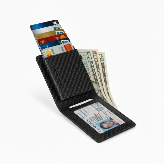 Men's RFID Pop-Up Wallet- Slim Minimalist Card  Holder With Cash Pocket & ID Window