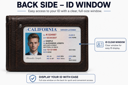 Men's RFID Pop-Up Wallet- Slim Minimalist Card  Holder With Cash Pocket & ID Window