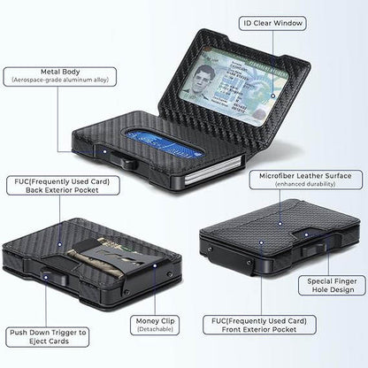 Men’s Slim RFID Wallet with Pop-Up Card Holder & Cash Compartment
