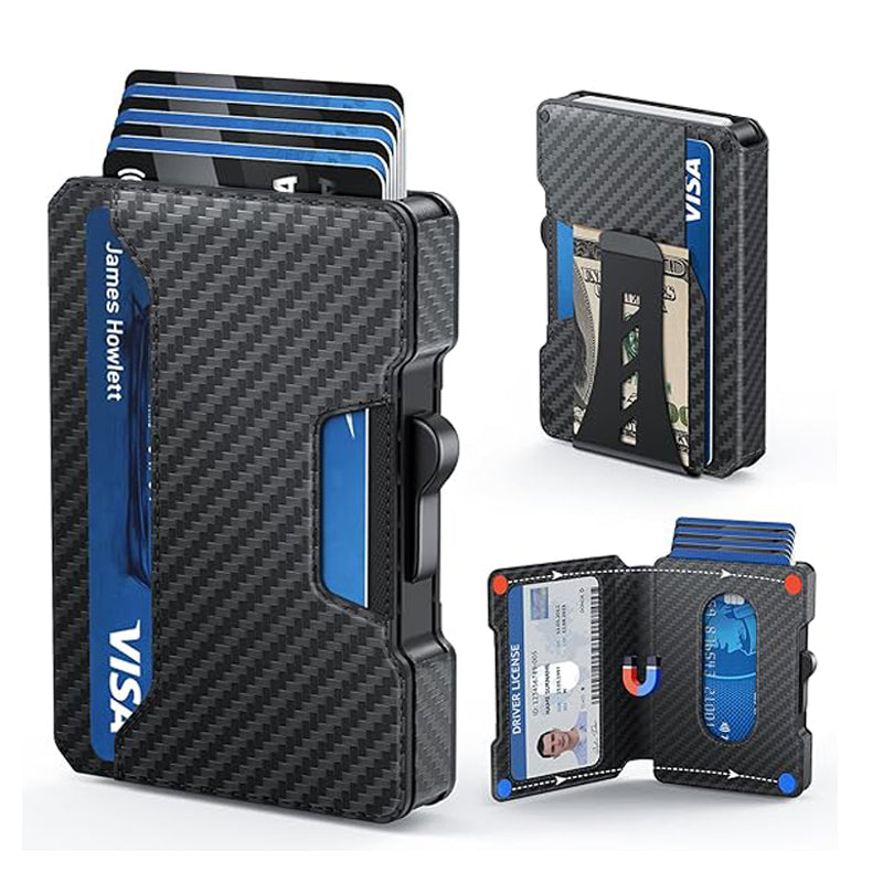 Men’s Slim RFID Wallet with Pop-Up Card Holder & Cash Compartment