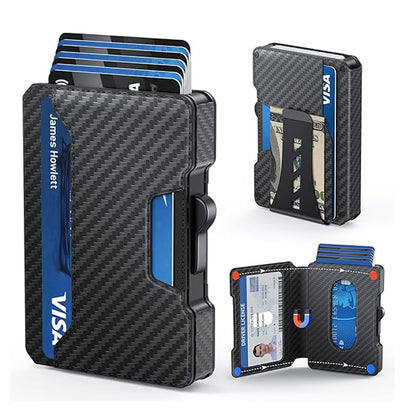 Men’s Slim RFID Wallet with Pop-Up Card Holder & Cash Compartment