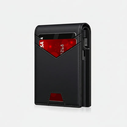Men's RFID Pop-Up Wallet- Slim Minimalist Card  Holder With Cash Pocket & ID Window