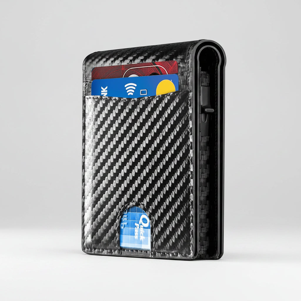 Men's RFID Pop-Up Wallet- Slim Minimalist Card  Holder With Cash Pocket & ID Window