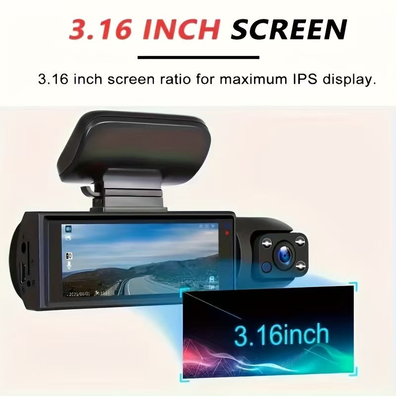 Dual Lens Dash Cam — Front & Cabin, Recorded Together