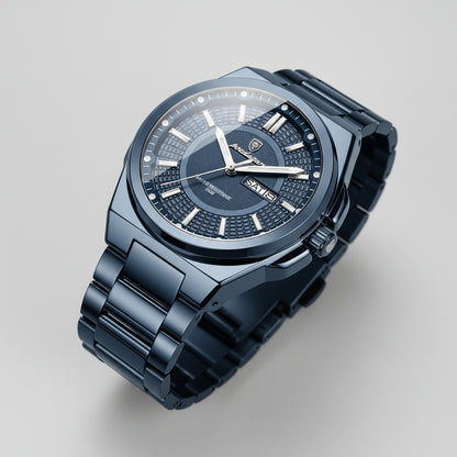 Jet Quartz Mens Stainless Steel Watch