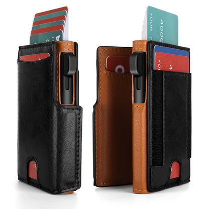 RFID Blocking Wallet for Men – Slim Card Holder with ID Window & Cash Strap, Minimalist Front Pocket Travel Wallet