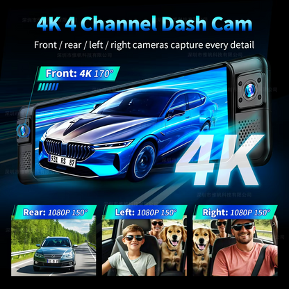 4 Channel 4K ADAS Mirror Dash Camera
