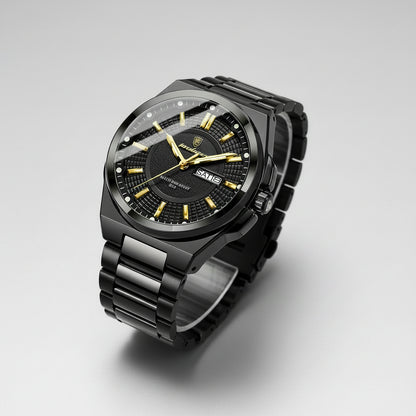 Jet Quartz Mens Stainless Steel Watch