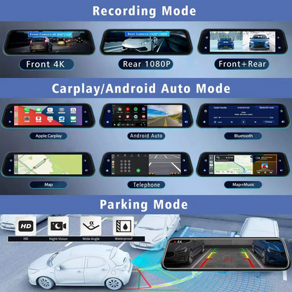 Mirror Dashcam with android car play