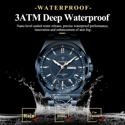 Jet Quartz Mens Stainless Steel Watch