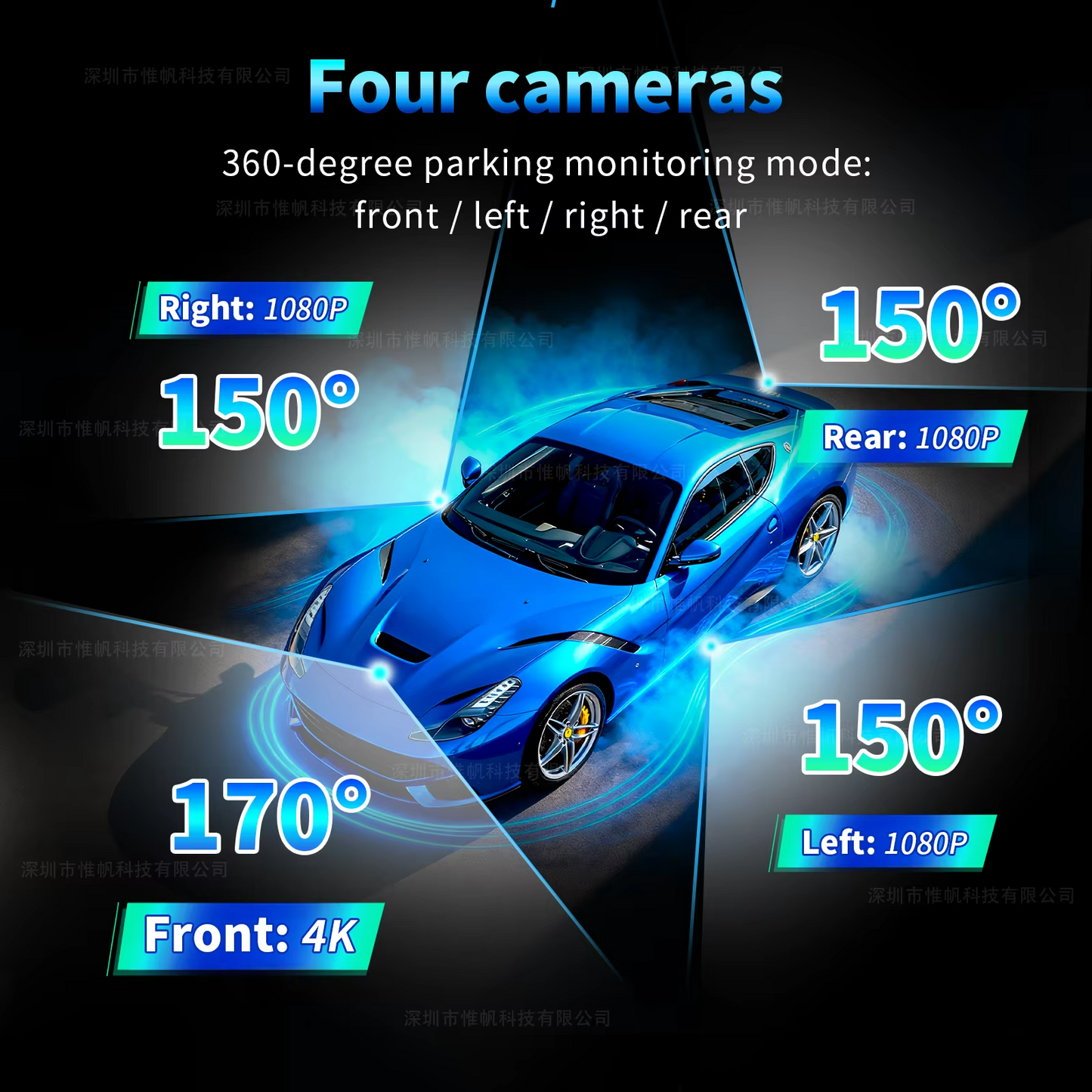 4 Channel 4K ADAS Mirror Dash Camera