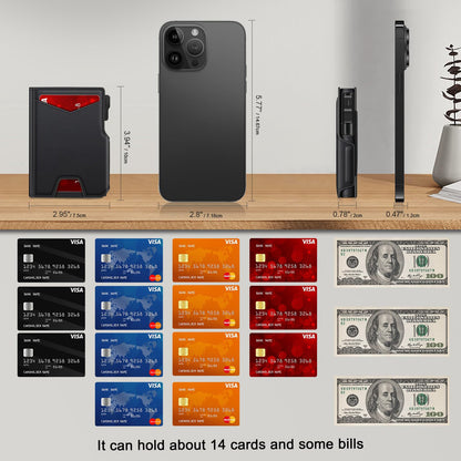RFID Blocking Wallet for Men – Slim Card Holder with ID Window & Cash Strap, Minimalist Front Pocket Travel Wallet
