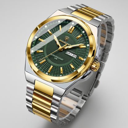Jet Quartz Mens Stainless Steel Watch
