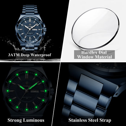 Jet Quartz Mens Stainless Steel Watch