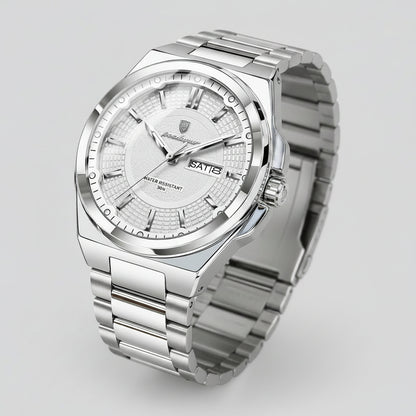 Jet Quartz Mens Stainless Steel Watch