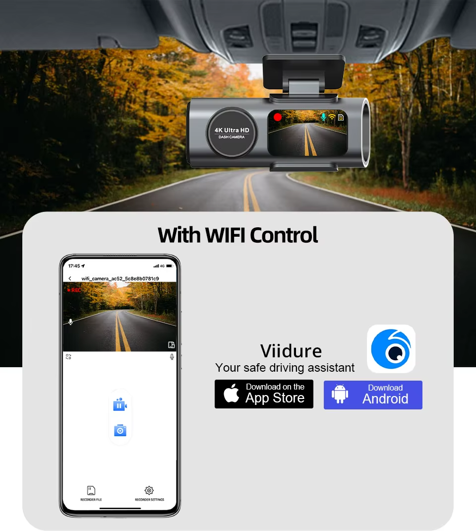 Dash Cam 4K UHD Recording Car Camera