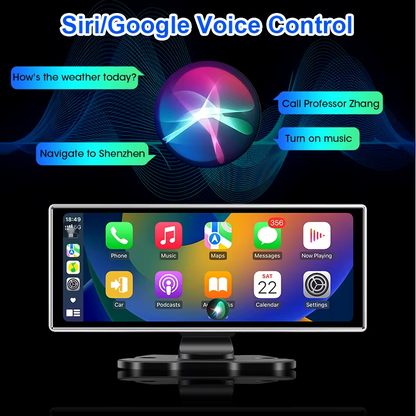 11.26” Wireless CarPlay & Android Auto Display – 4K Dash Cam + 1080P Rear Camera, GPS, Bluetooth, Voice Control, Mirror Link
