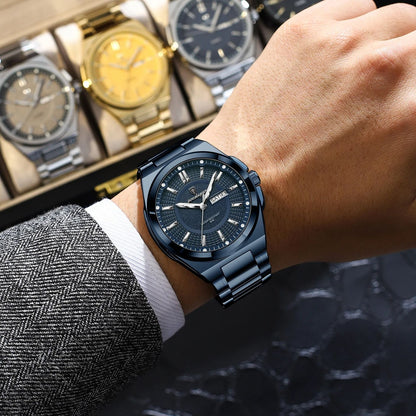 Jet Quartz Mens Stainless Steel Watch