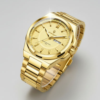 Jet Quartz Mens Stainless Steel Watch